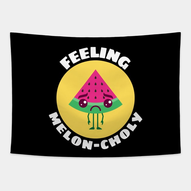 Feeling Melon-choly | Cute Watermelon Pun Tapestry by Allthingspunny