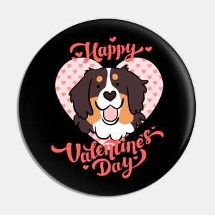 Happy valentines day Bernese Mountain Dog Pin