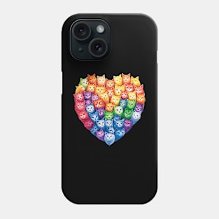 Cat Rainbow Heart lovers- heart shape charming cats. Phone Case