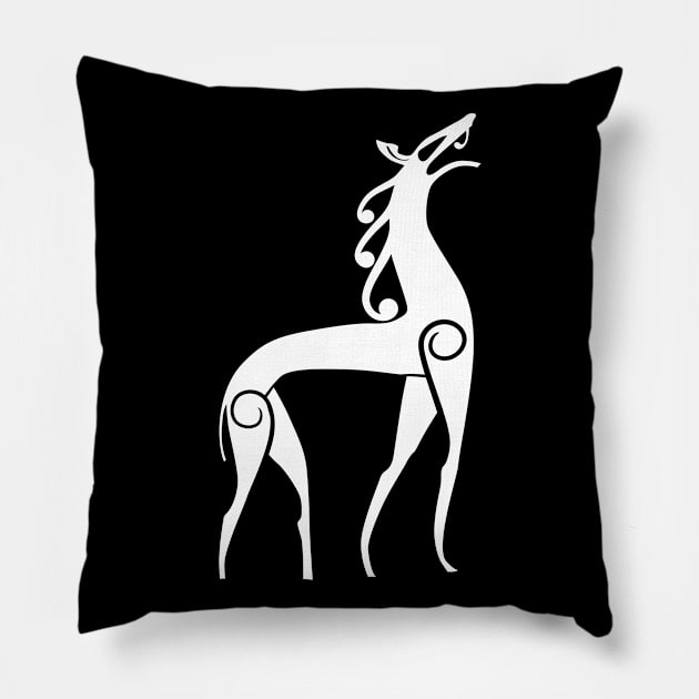 Urnes Stave Church Deer Pillow by LaughingCoyote