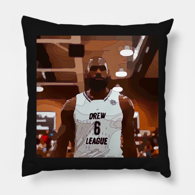 Lebron James in a League Pillow by Playful Creatives