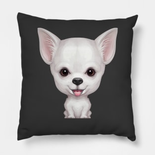 White Smooth Coat Chihuahua Pillow