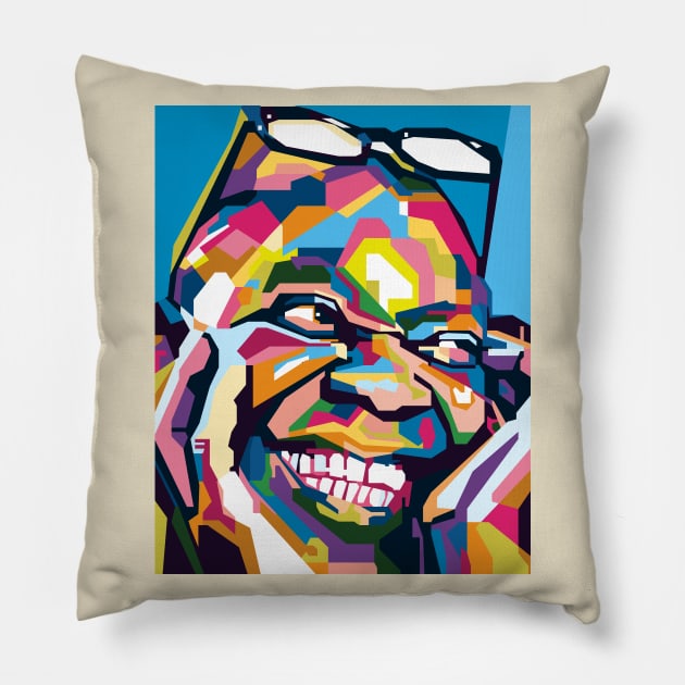 An abstract louis Amstrong in WPAP Popart Pillow by smd90