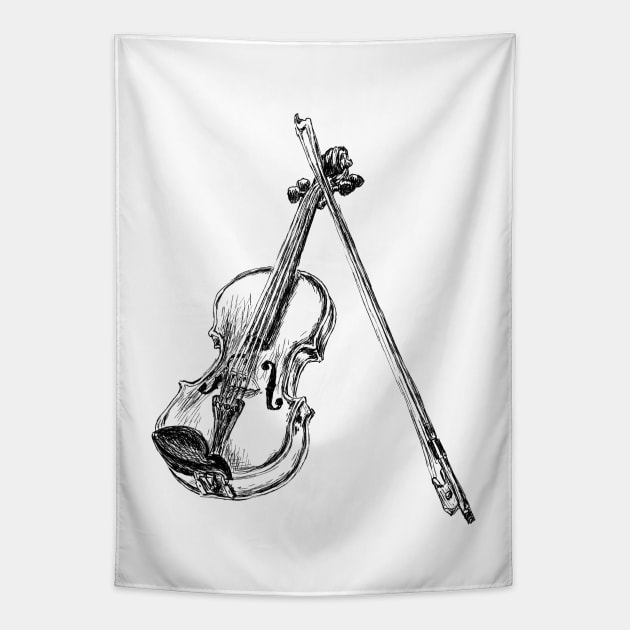 Violin Image Tapestry by rachelsfinelines