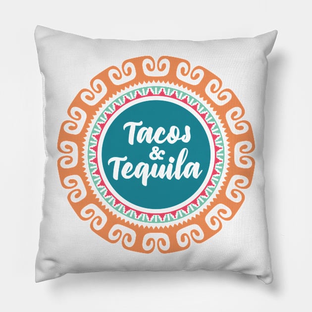 Tacos and tequila Pillow by verde