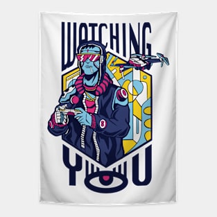 Funny Drone Pilot Quotes Watching You Tapestry