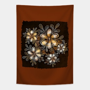 Floral emblem with torn edge Tapestry