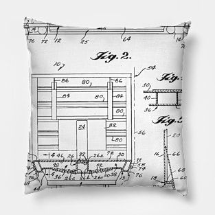 Gondola Railway Car Vintage Patent Hand Drawing Pillow