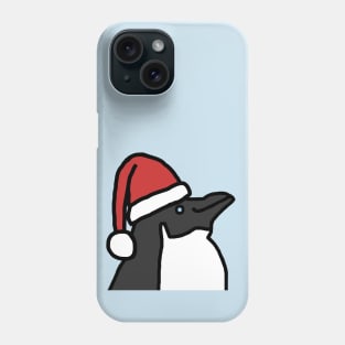 Portrait of a Christmas Penguin in Santa Hat Phone Case