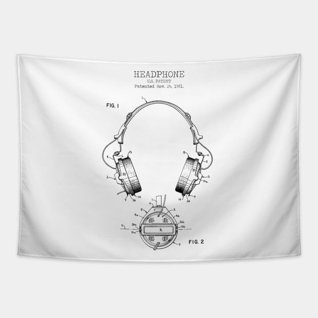 HEADPHONES patent Tapestry by Dennson Creative