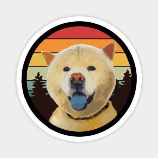 chow chow DOG FOREST RETRO PINE SUNSET Magnet