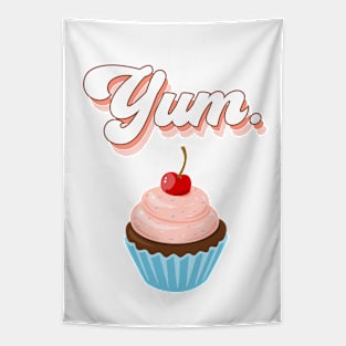 Retro Pink Yum Cupcake Lover Tapestry