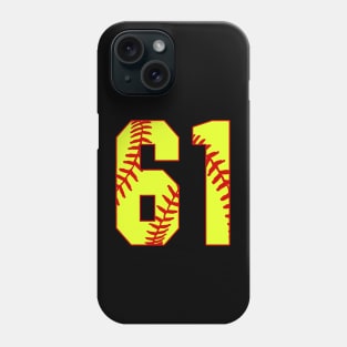 Fastpitch Softball Number 61 #61 Softball Shirt Jersey Uniform Favorite Player Biggest Fan Phone Case