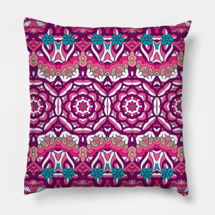 Boho Style Abstract Festive Mandala Pattern Pillow