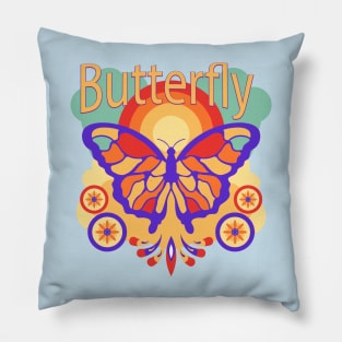 Butterfly Retro hand Drawn Pillow