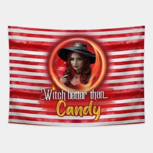 Red Witch Better than Halloween Candy 2 Tapestry