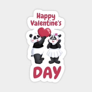 Cute Panda Couple Happy Valentine's Day Magnet