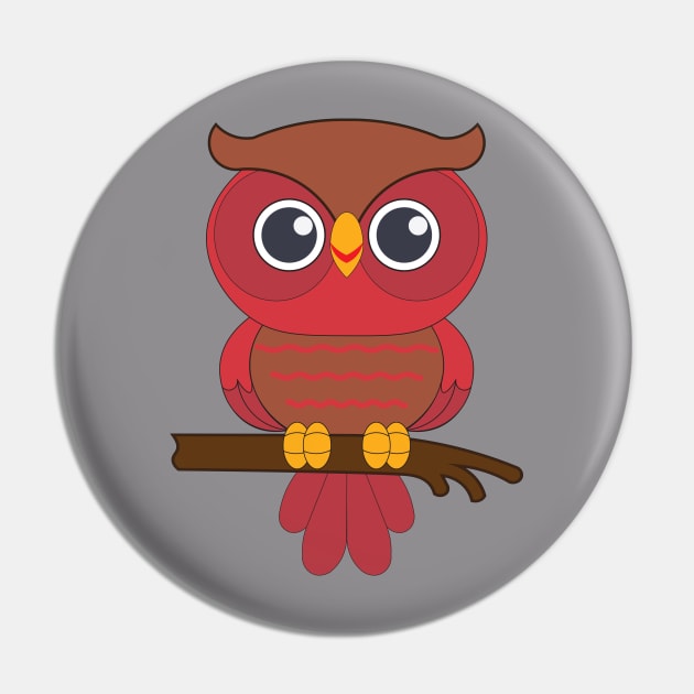 red owl Pin by EmarDesign