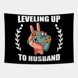 Leveling Up To Husband Gift Idea Tapestry