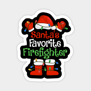 Santa's Favorite Firefighter Funny Christmas Pajamas Magnet