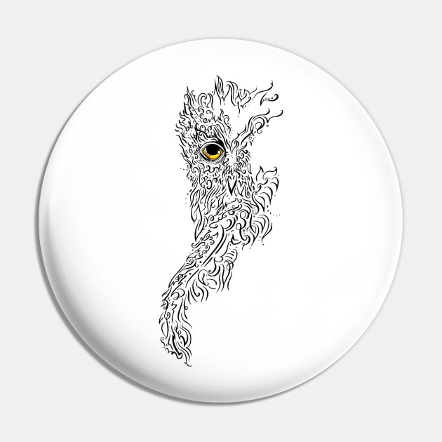 Owl Calligraphic Flourish Tattoo Design Pin by Jarrodjvandenberg