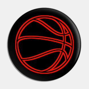 Basketball Player - Sports Athlete - Simple Basic Graphic Vector Design - AAU Student - Black Red Pin