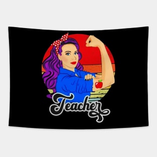 Teacher vintage strong woman Tapestry