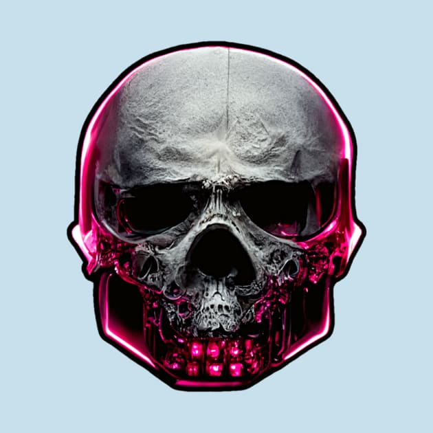 Cyber Neon Skull by Edongski303 Teepublic Merch