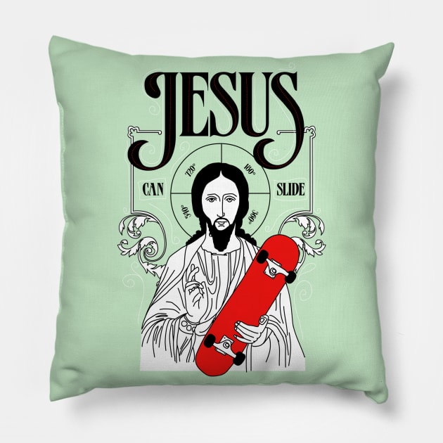 Jesus Can Slide Pillow by astronaut