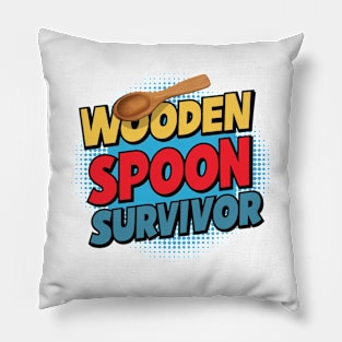 Wooden Spoon Survivor Pop Art Pillow