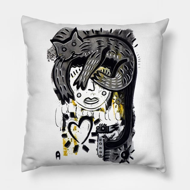 cat Pillow by Angel Rivas