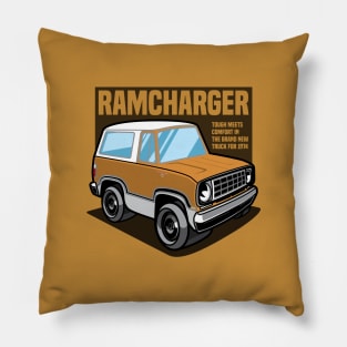 Metallic Gold Ramcharger (White-Based) - 1974 Pillow