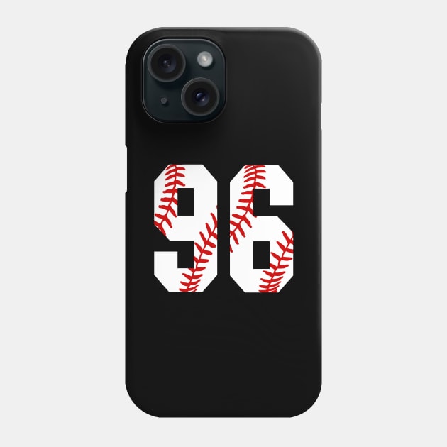 Baseball Number 96 #96 Baseball Shirt Jersey Favorite Player Biggest Fan Phone Case by TeeCreations