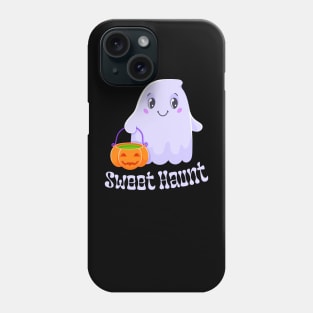 Sweet Haunt - Charming Ghost with Pumpkin Bucket Phone Case