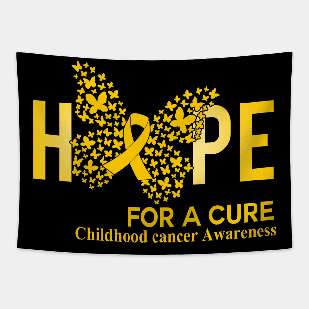 Hope For A Cure Butterfly Gift Childhood cancer 2 Tapestry by HomerNewbergereq