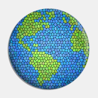 Stained Glass Planet Earth Pin