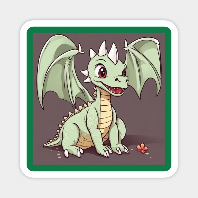 Cute baby dragon Magnet by Love of animals