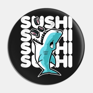 Shark Sushi Nigiri Kawaii Neko Anime Japanese design Pin