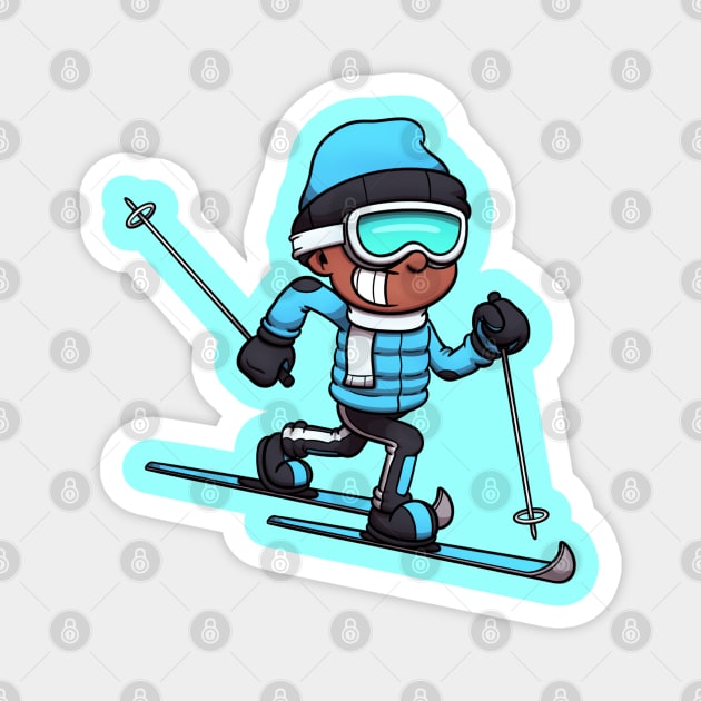 Cross Country Skiing Boy Magnet by TheMaskedTooner