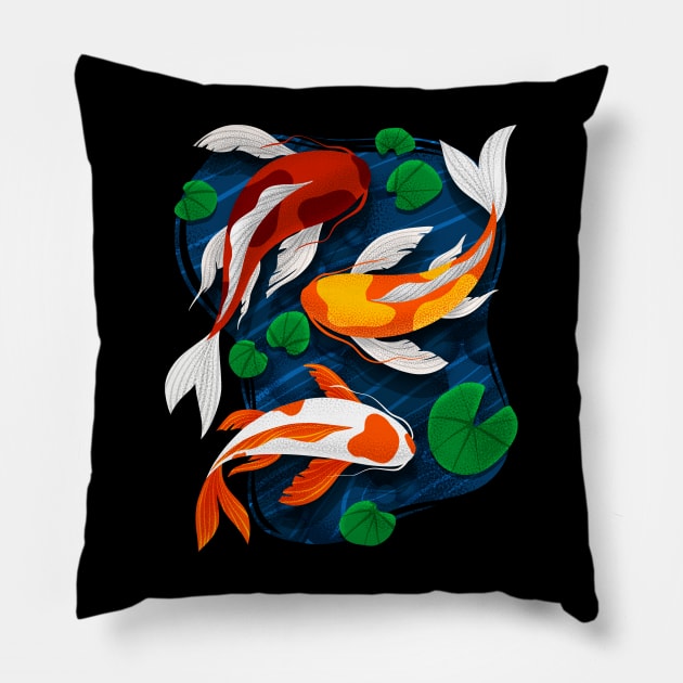 Koi Fish Lover Water Pond Animal Pet Asian Japanese Carp Gift Pillow by teeleoshirts