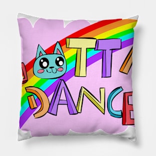 Gotta Dance Rainbow Cat Pillow