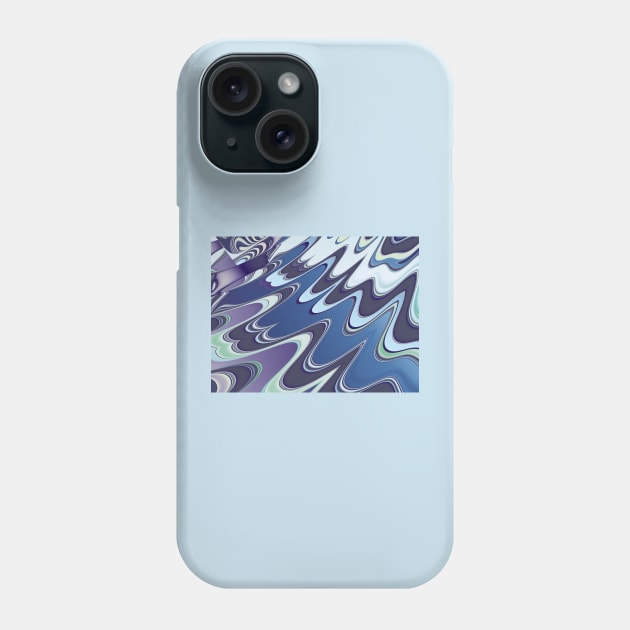 blue and purple abstract waves Phone Case by pinkal