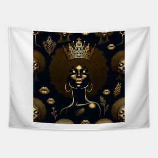 Afrocentric Queen Gold Tapestry