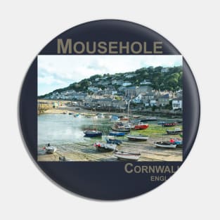 Mousehole, Cornwall, England UK fishing harbour boats art Pin