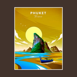 Phuket Thailand Vintage Abstract Travel Advertising Print T-Shirt