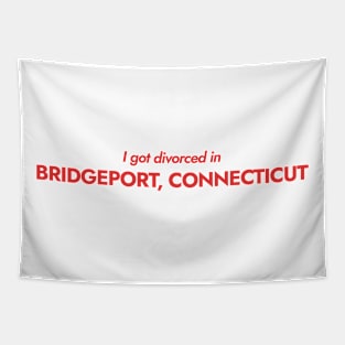 I got divorced in Bridgeport, Connecticut (red) Tapestry