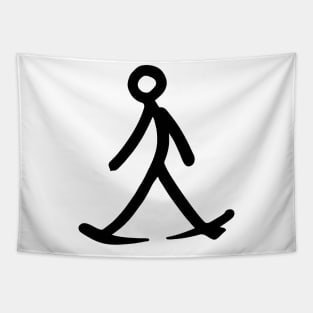 Stick figure man in black ink Tapestry