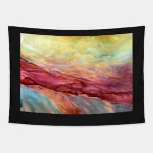 It's A Beautiful  Day abstract desert landscape Tapestry