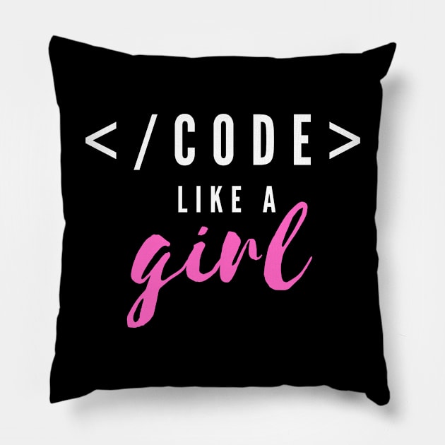 Code like a girl Pillow by Software Testing Life