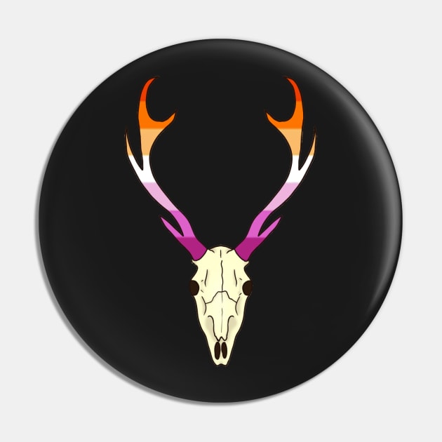 Lesbian Pride Deer Skull Pin by whizz0